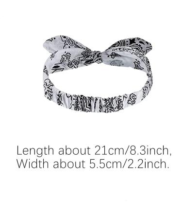 2PCS Red White Paisley Print Bandana Headband Set for Girls and Women - Buy Online on GoSupps.com