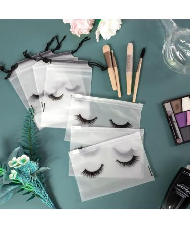 TRIPPER 100Pcs Eyelash Aftercare Bags Lash Bags for Clients Cute Lash Packaging Bags 50 Drawstring and 50 Zipper Cosmetic Bags - Buy Online on GoSupps.com