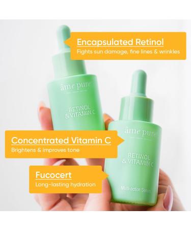 Ame Pure Vitamin C & Retinol Serum For Face - Brightening Radiating Vitamin C Serum For Face - 30ml Face Brightening Serum - Restores Your Glowing Skin - Start Your Glow-Up Journey! - Buy Online on GoSupps.com