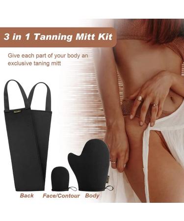 EVYTTA 3pc Self Tanning Mitt Set - Back Applicator & Mini Mitts for Flawless Self Tan | Self Tanner Glove Kit for Easy Application - Buy Online on GoSupps.com