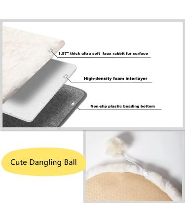 SHENGOCASE 835 Faux Rabbit Fur Cat Dog Bed Cushion | Round Rectangular Oval Shape | Replacement Pad for Cat Tree Tower, Window Perch, Carrier House | 11.8 Diameter - Buy Online on GoSupps.com