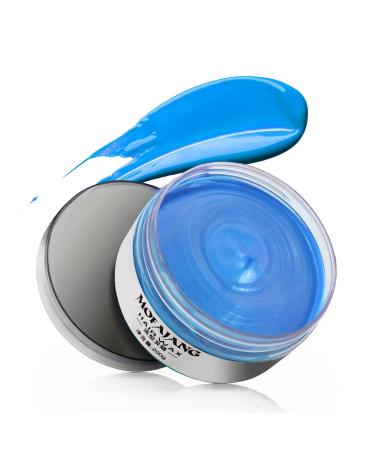 Blue Temporary Hair Color Wax Instantly Coloring Hair Paint Wax Non-Greasy Washable Strong Holding for All Day for Halloween Parties Cosplay Masquerade