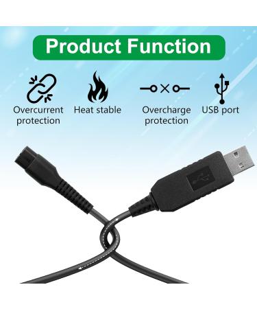 4.3V Shaver Charger Cable for Philips One Blade Beard Trimmer - Replacement USB Charging Cord for A00390 Series RQ3 S300 S500 YQ3 S100 - Buy Online on GoSupps.com