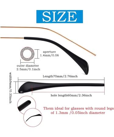 10 Pairs of Silicone Anti-Slip Covers | Slipproof Glasses Hinge Repair & Replacement Accessories for Thin Metal Sunglasses (Black & Transparent) - Buy Online on GoSupps.com