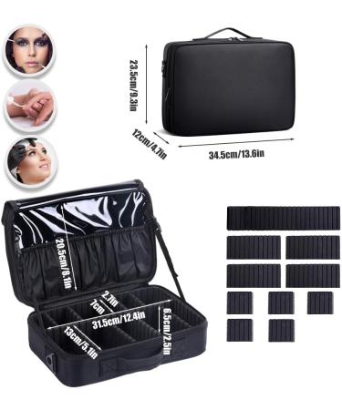 Buy Waterproof Cosmetics Bag - Adjustable Divider Makeup Organizer for Travel | Lottery Travel Makeup Bag (L-Black) - Buy Online on GoSupps.com