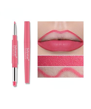 G n rique Interookie Double Head Lipstick Non-Fade Non-Sticky to Cup Makeup Pen Rotating Lipstick Pink (M08#)