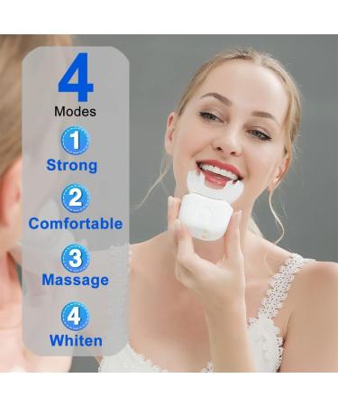 Electric Ultrasound Toothbrush for Adults | 360 Whole Mouth Cleaning Hands-Free & Waterproof | Rechargeable U-Shaped Tooth Cleaner - Buy Online on GoSupps.com