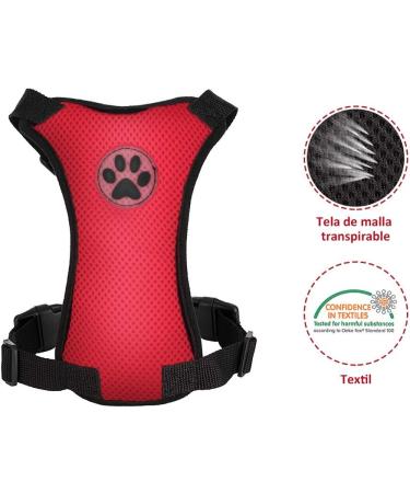 Slowton Dog Harness with Seat Belt for Car | Breathable Latex Network Tissue | Safety Harness for Everyday Sports | Vermilion Color | Size S - Buy Online on GoSupps.com