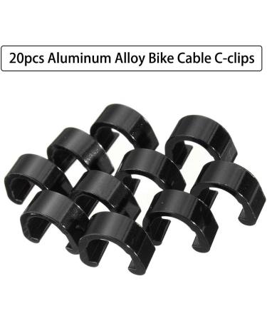 Saipe 20pcs Aluminum Bike Cable C-Clips Brake/Derailleur Shift Cable Clamp Set - Buy Online on GoSupps.com