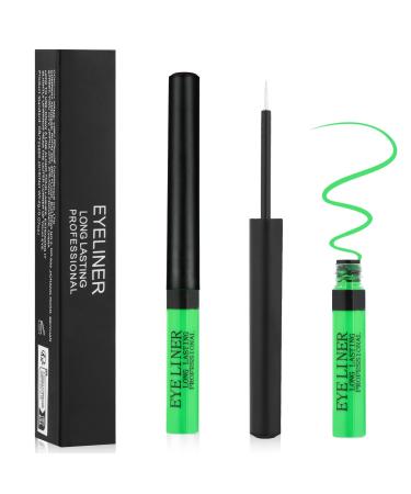 Aomig Matte Felt Tip Liquid Eyeliner Pen Waterproof Long Lasting Smudgeproof Pencil for All Eye Shapes 10 Green
