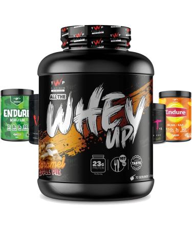 TWP Nutrition Platinum Series All The Whey Up Protein Powder Shake 23g Whey Protein Low Fat Low Carbs 2.1kg/900g & 70/30 Servings Vegetarian Friendly (Caramel Apple Pie 2.1kg) Caramel Apple Pie 2.1kg - Buy Online on GoSupps.com
