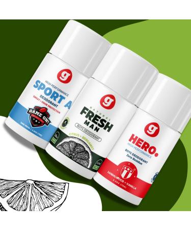 Fresh Kids Deodorant for Boys 8+ Non-Toxic & Aluminum-Free | High-Performance Natural Stick - Prevent Armpit Odor - Tween & Teen Variety 3 Pack - Buy Online on GoSupps.com