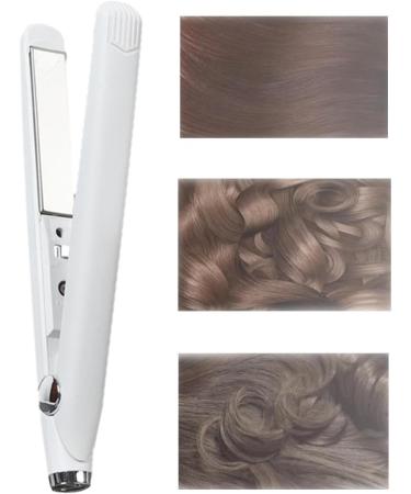 Hair Curler 2 in 1 Hair Styling Tool Purpose Cordless Curling Wand Lightweight Portable Travel Essentiials Hair Waver for Curly Or Straight Hair Straightening and Curling White - Buy Online on GoSupps.com