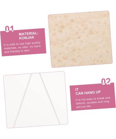 Buy Konjac Face Wash Sponge - Natural Exfoliating Loofah Makeup Remover Pad | 7x7cm White - Buy Online on GoSupps.com