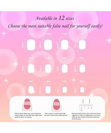 Pink French False Acrylic Stick on Nails - 24pcs Short Square Press On Nails with Elegant White Tips Design for Women and Girls - Buy Online on GoSupps.com
