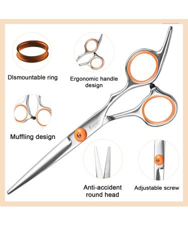 Effy Professional Hair Scissors Set | Best Hair Cutting Scissors for Men Women & Dogs | High-Quality Orange Hairdresser Tools - Buy Online on GoSupps.com