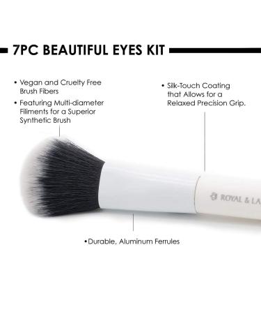 MODA Beautiful Eyes 7 pc Makeup Brush Flip Kit - White | International Shipping Available - Buy Online on GoSupps.com