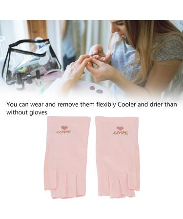 Gel Manicure Gloves | UV Protection Fingerless Hand Skin Cover | Pink Cotton Nail Lamp Gloves for Home Salon - Buy Online on GoSupps.com
