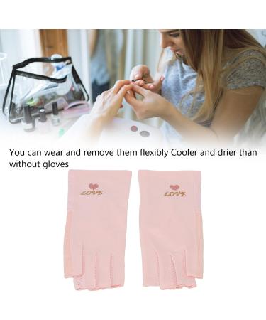 Professional Manicure Gloves Non Slip UV Protection Driving Gloves Stretchy Breathable Fingerless Fiber Cotton Nail Lamp Gloves for Home Salon Summer Outdoor Gloves for Women and Girls(Pink) - Buy Online on GoSupps.com
