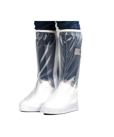 trrcylp Rain Waterproof Boot Cover Non-Slip Shoes Cover Foldable Portable Reusable PVC Snow Overshoes Sole Overshoes Galoshes for Women Men Cycling Camping Fishing Travel Large Clear