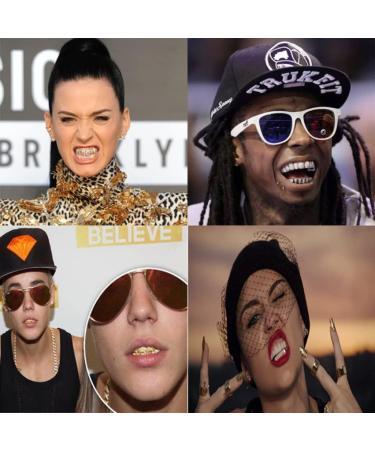 RINTOLER Hip Hop Dental Grill for Men or Women - Droplet Shaped Braces Fake Gold Teeth Rapper Teeth Jewelry - Buy Online on GoSupps.com