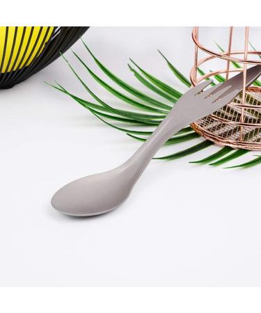 Hemoton Camping Spork Metal 1pc Portable Utensils Titanium Fork Spoon Titanium Spoon Backpack Triple Travel Combination - Buy Online on GoSupps.com