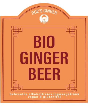 Doc's Ginger Organic Ginger Beer - 6 x 330 ml | Organic Gluten-Free & Vegan | International Shipping Available - Buy Online on GoSupps.com