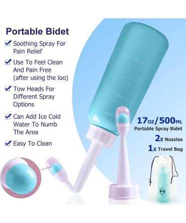 Postpartum Care Bottle - 2-in-1 Inverted Nursing & Travel Bidet for Women and Baby - 500ml, Heat Resistant up to 100C - Bonus Bag Included (Green) - Buy Online on GoSupps.com
