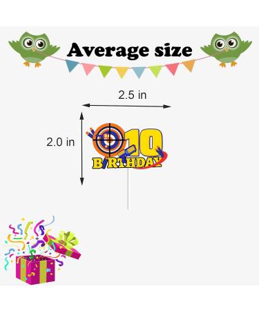 18pcs Rubber Gun Cupcake Toppers 10 for Boys Girls 10th Birthday Dart War Theme Party Supplies Bullet Target Gun Tenth Birthday Cake Decorations - Buy Online on GoSupps.com