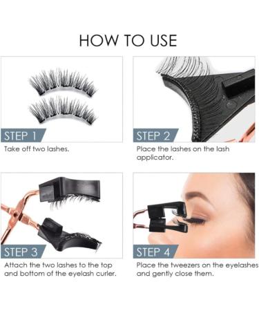 FunnAura 8Pairs Reusable Magnetic Eyelashes Natural Look Waterproof False Lashes Magnetic No Glue with Applicator(Black) - Buy Online on GoSupps.com