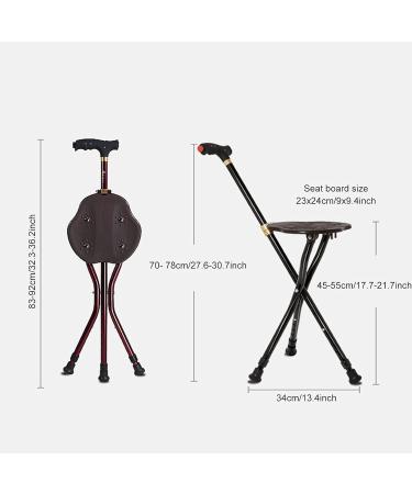 Folding Cane with Seat Lightweight Three-Legged Adjustable Walking Stick with LED Light for Seniors Outdoor Travel Aids - Buy Online on GoSupps.com