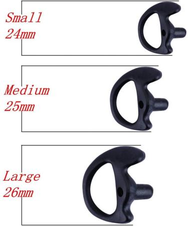 AIRSN Replacement Earmold Earbud Earplug for Motorola Kenwood Two-Way Radio - Black 3 Pair (Small/Medium/Large) - Buy Online on GoSupps.com
