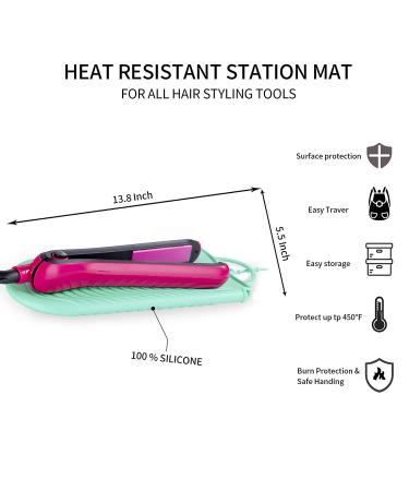 ZAXOP Silicone Heat Resistant Mat Pouch for Hot Hair Tools - Mint Green - Buy Online on GoSupps.com
