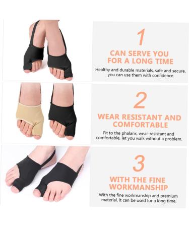Hallux Valgus Sleeve & Toe Straighteners Set - Bunion Protector & Hammer Toe Straightener - Black 9x6.8cm - Buy Online on GoSupps.com
