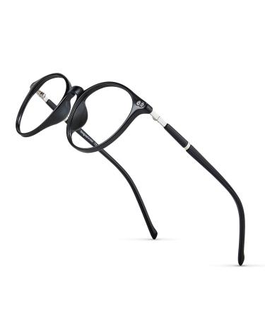 Cyxus blue light filter glasses women fashion round glasses without strength anti -harmful blue light between 380nm and 450nm from cell phone computer PC 8002 black