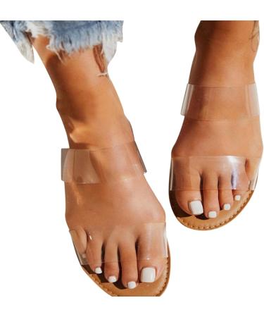 Buy HSYHKDSY Women's Flat Sandals - Sparkly Elegant Casual Summer Shoes for Holiday | Comfortable & Stylish | Clear Size 5 UK - Buy Online on GoSupps.com