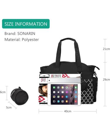 SONARIN Multi-Function Waterproof Baby Changing Tote Bag - Black | Large Capacity Diaper Bag with Pacifier Holder - Travel Satchel Messenger Bag - Buy Online on GoSupps.com