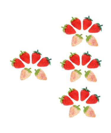 HOMSFOU 24 Pcs Simulated Strawberry Model Faux Strawberry Fake Strawberry Simulation Strawberries Artificial Red Strawberries Fake Blueberries Fake Fruits Fake Strawberries Pvc Chic Child