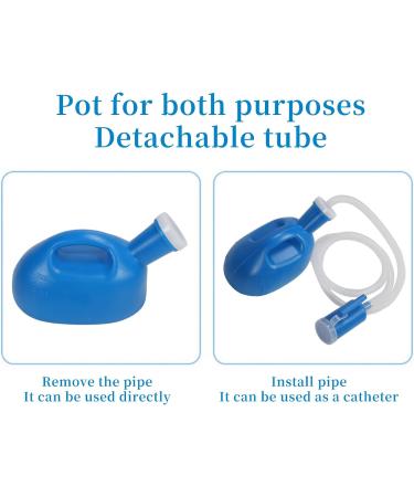 Portable Urinals for Men | 2000ml Spill-Proof Urinal Bottle with Lid | Convenient Urine Jug & Tubeurinal - Buy Online on GoSupps.com