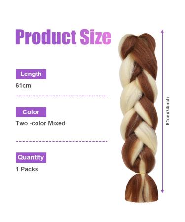 Aomig Braids Extensions - 24 Strands Synthetic Hair for Braiding in Brown/Cream - Perfect for Box Braids & Lichen Styles - Buy Online on GoSupps.com