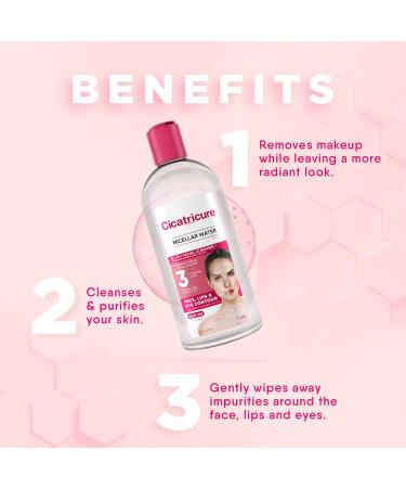CICATRICURE Micellar Water Facial Cleanser 13.5 Ounce - Unscented, Pack of 1 - Buy Online on GoSupps.com