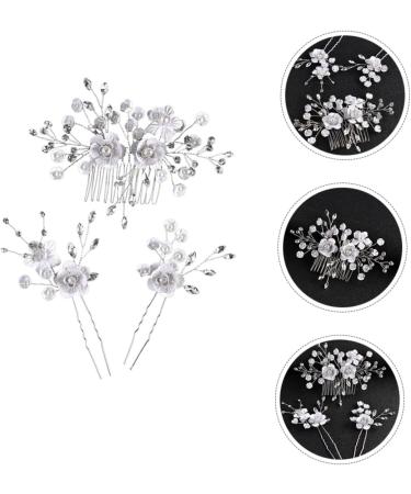 Housoutil 1 Set Wedding Bride Hair Comb Bridal Hair Accessories for Women Pearl Hair Pin Tiara Bridal Hair Side Comb European and American Miss Metal Rhinestone Plastic Hairpin - Buy Online on GoSupps.com