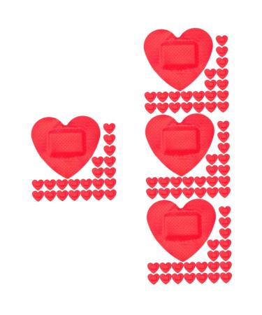 Toddmomy 120 Sheets Heart Stickers for Kids Small Small Patches Heart Shaped Gauze Care Patches Breathable Red Child Big Waterproof