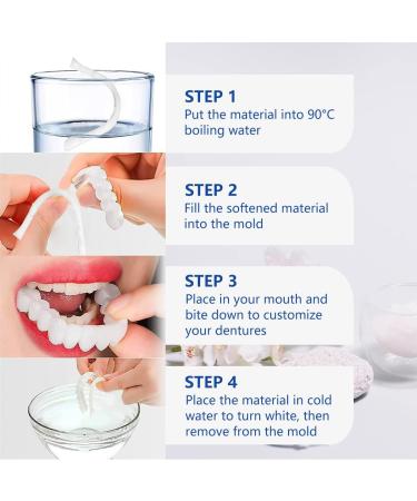 Dazluxe Veneers - 2 Pairs of Comfortable Adjustable Temporary Teeth for Instant Whitening | Ideal for Upper & Lower Denture Solutions - Buy Online on GoSupps.com