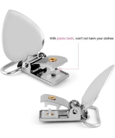 Fdit Suspender Clips - 10pcs Metal Heart Shape Pacifier Holder for DIY | International Shipping Available - Buy Online on GoSupps.com