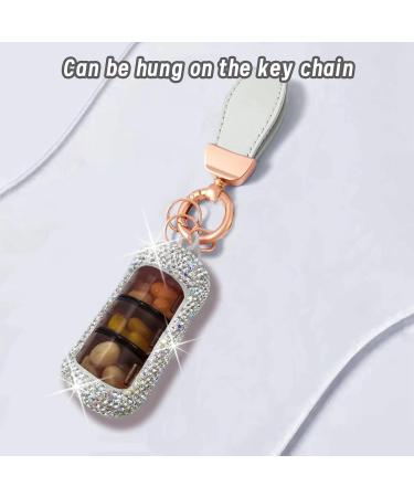 Stylish Bling Pill Organizer - Compact & Travel-Friendly Silver Pill Box for Purse - Sparkling Design Medicine Holder - Buy Online on GoSupps.com