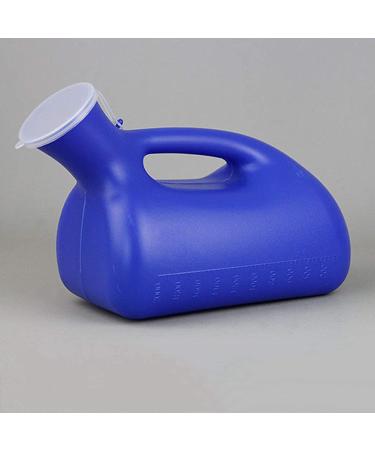 Urinals for Men - 2000mL Thick Plastic Bedpan Bottle with Lid - Portable Pee Bottles - Travel Collection Containers(Blue) Happy - Buy Online on GoSupps.com