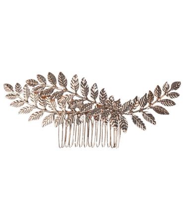 Ipetboom Comb Face Brush Cleansing Leaf Decor Bride Hair Accessories Wedding Bridal Headpieces Wedding D cor Wedding Decorations for Ceremony Gold Decor Women's Leaves Zinc Alloy Decorate