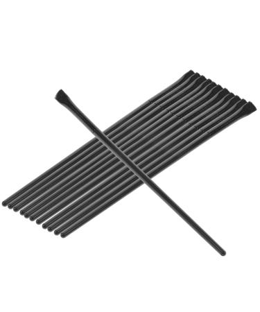 NULYLU 12pcs Eyeliner Brush Eye Shadow Brush Angled Liner Brush Eye Liner Makeup Brush Black Wooden Handle 14.5x0.7x0.5cm Black
