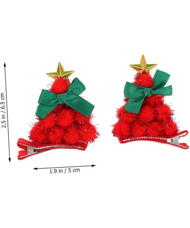 minkissy 4 Pairs Christmas Tree Hair Clips Holiday Party Giveaways Xmas Hair Clips Xmas Tree Barrettes Small Santa Hat Hairpin Christmas Tree Felt Hairpins Handle Iron Child Modeling - Buy Online on GoSupps.com